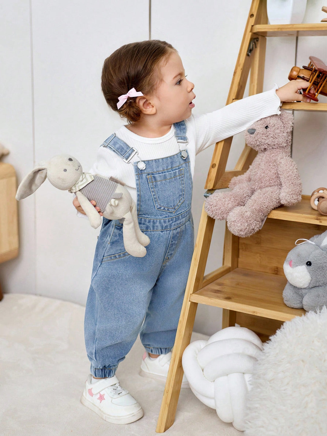 Pantaloni bib SHEIN, albastru