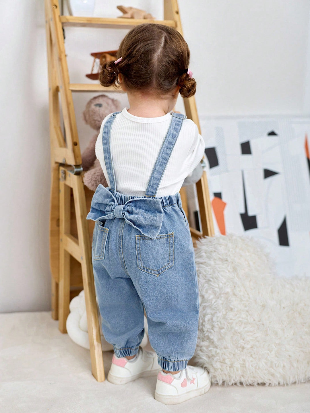 Pantaloni bib SHEIN, albastru