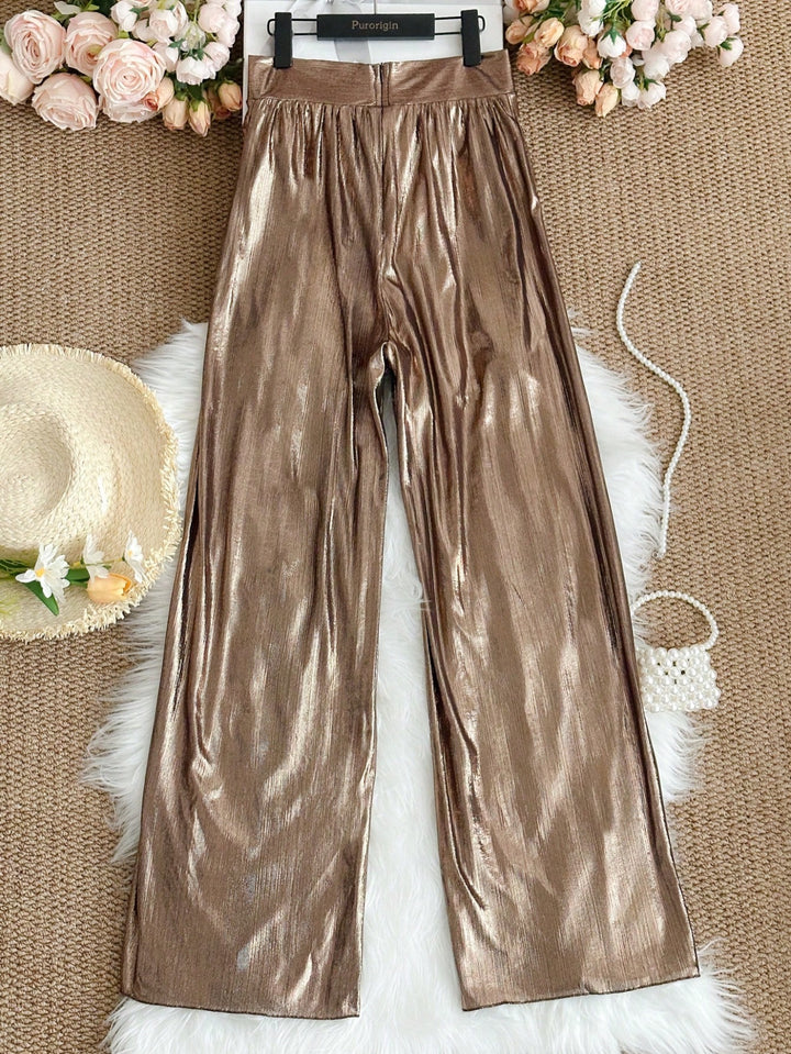 Pantaloni SHEIN, bronz