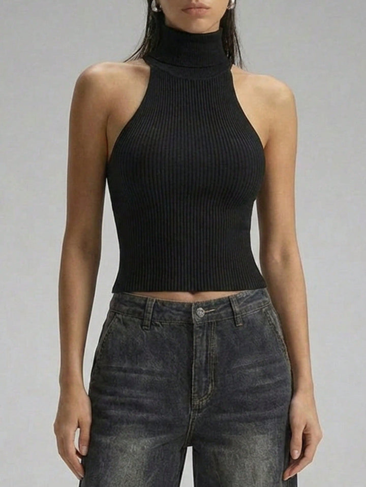 Top tricotat SHEIN, negru
