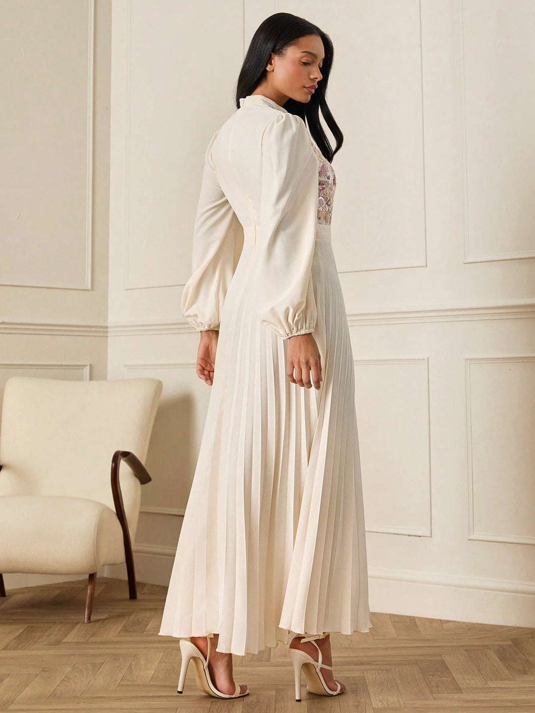 Rochie maxi SHEIN, crem