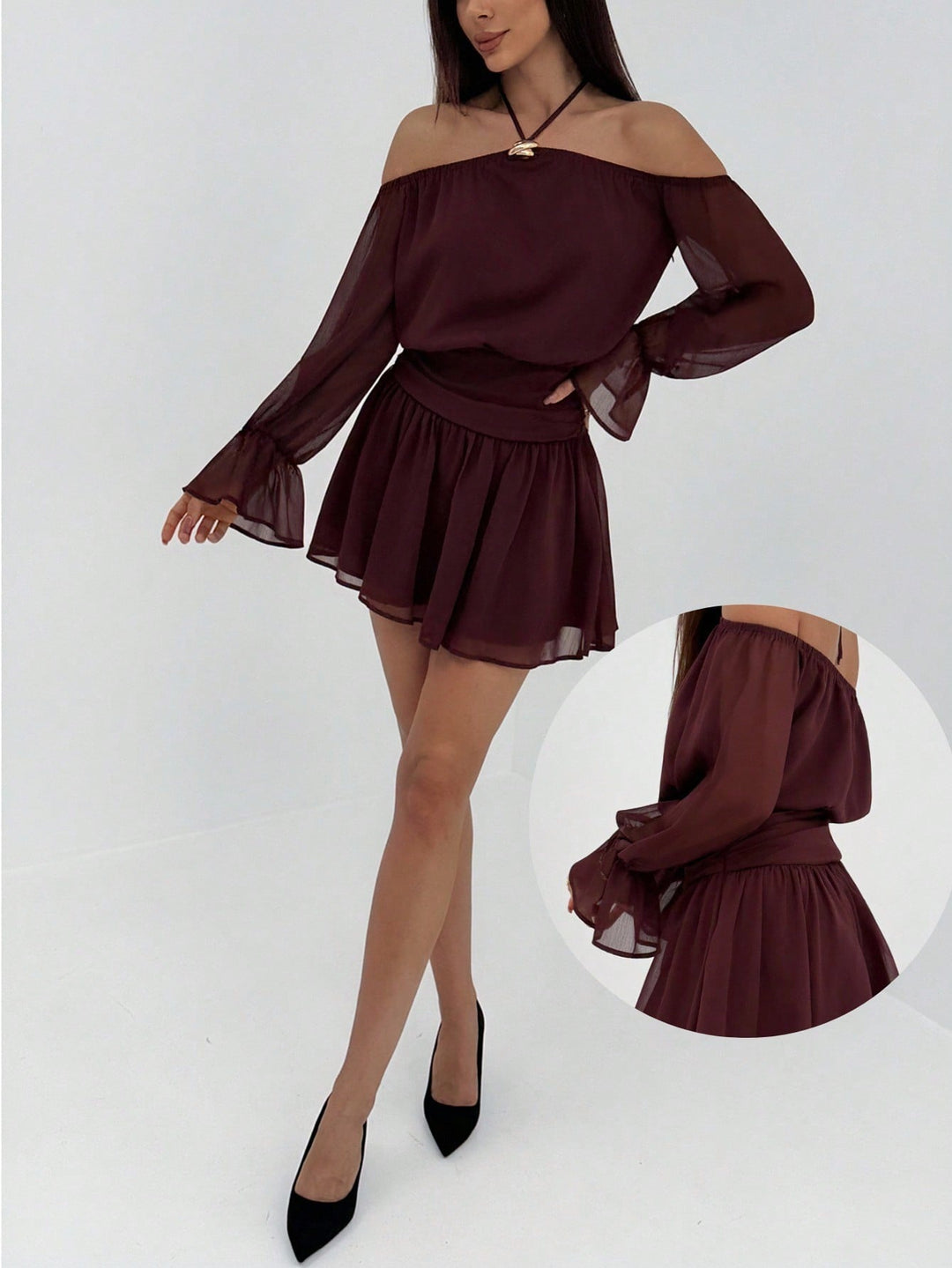 Rochie mini SHEIN, maro