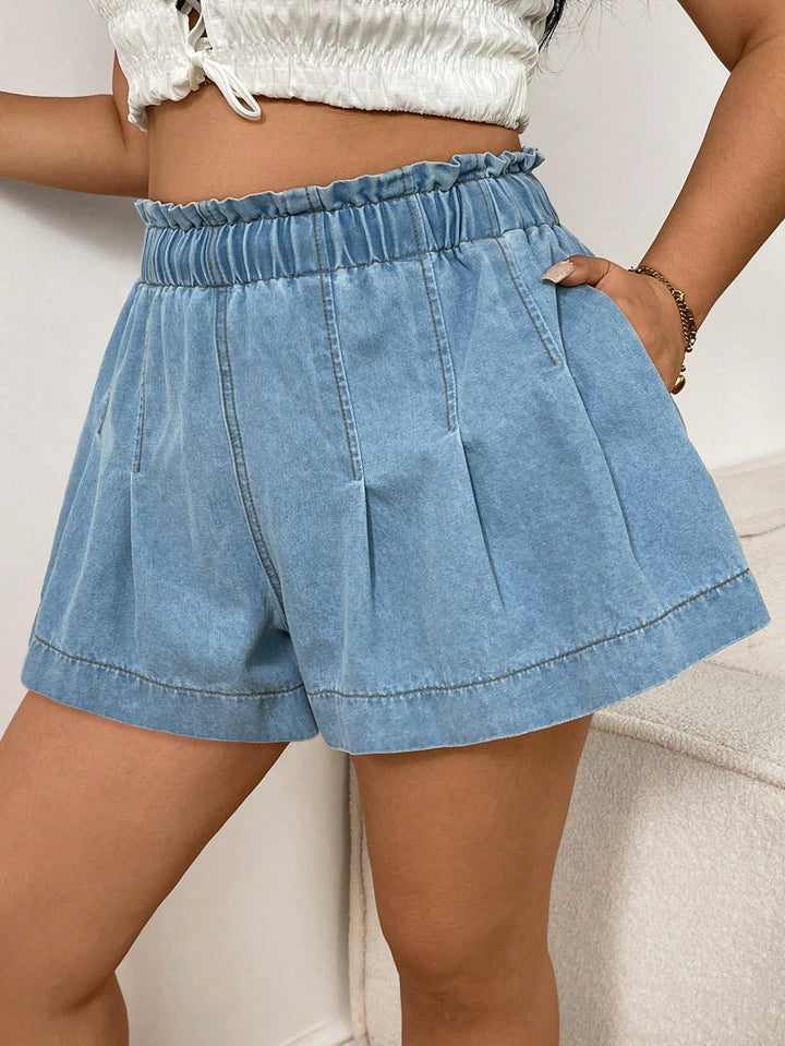 Pantaloni scurți SHEIN, albastru