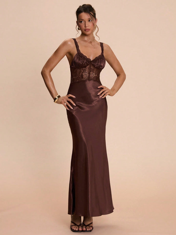 Rochie maxi SHEIN, maro