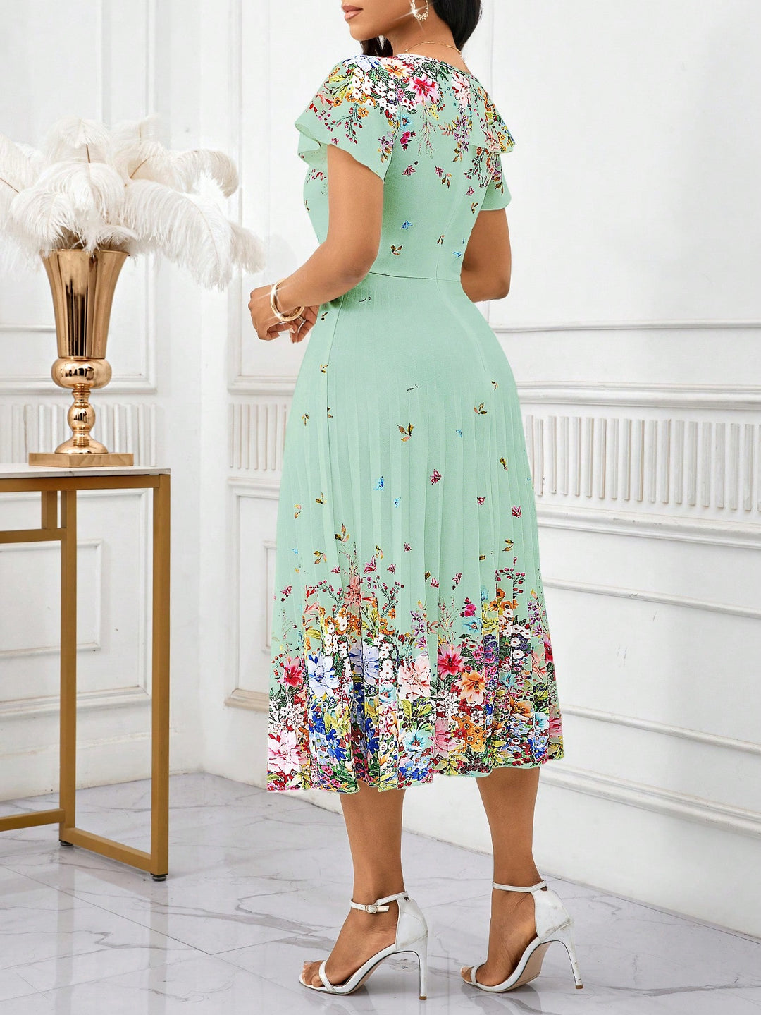 Rochie midi SHEIN, verde