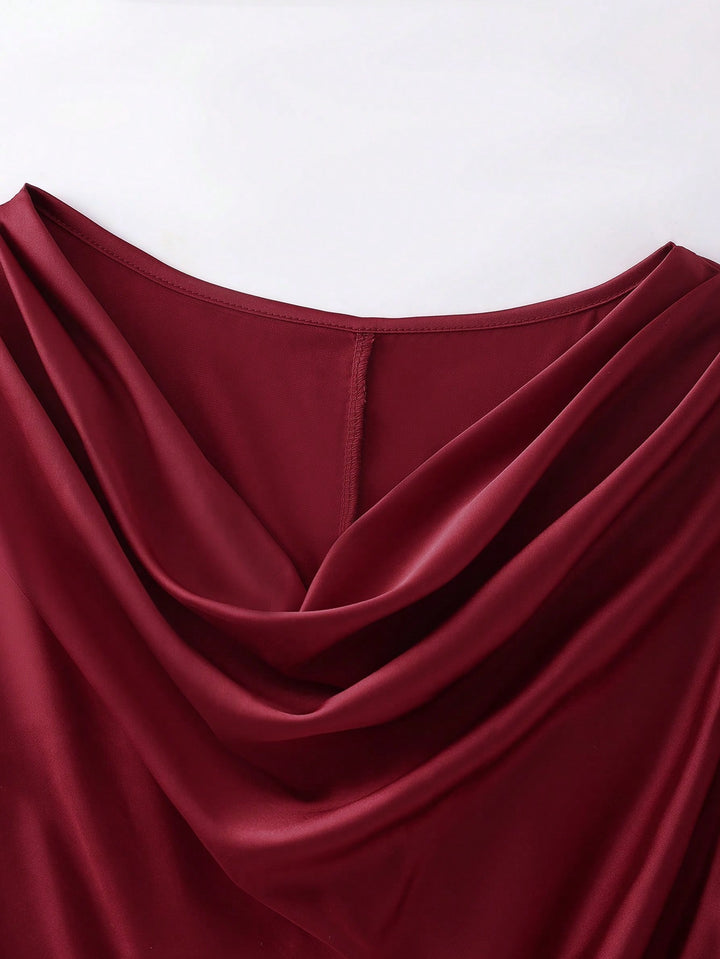 SHEIN Midi Dress, Burgundy