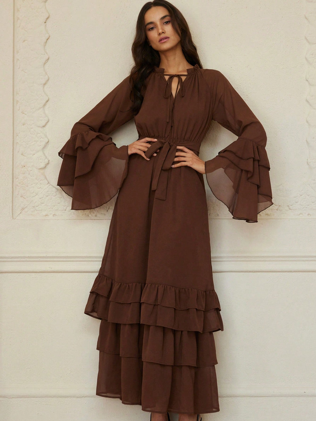 SHEIN maxi ruha, barna
