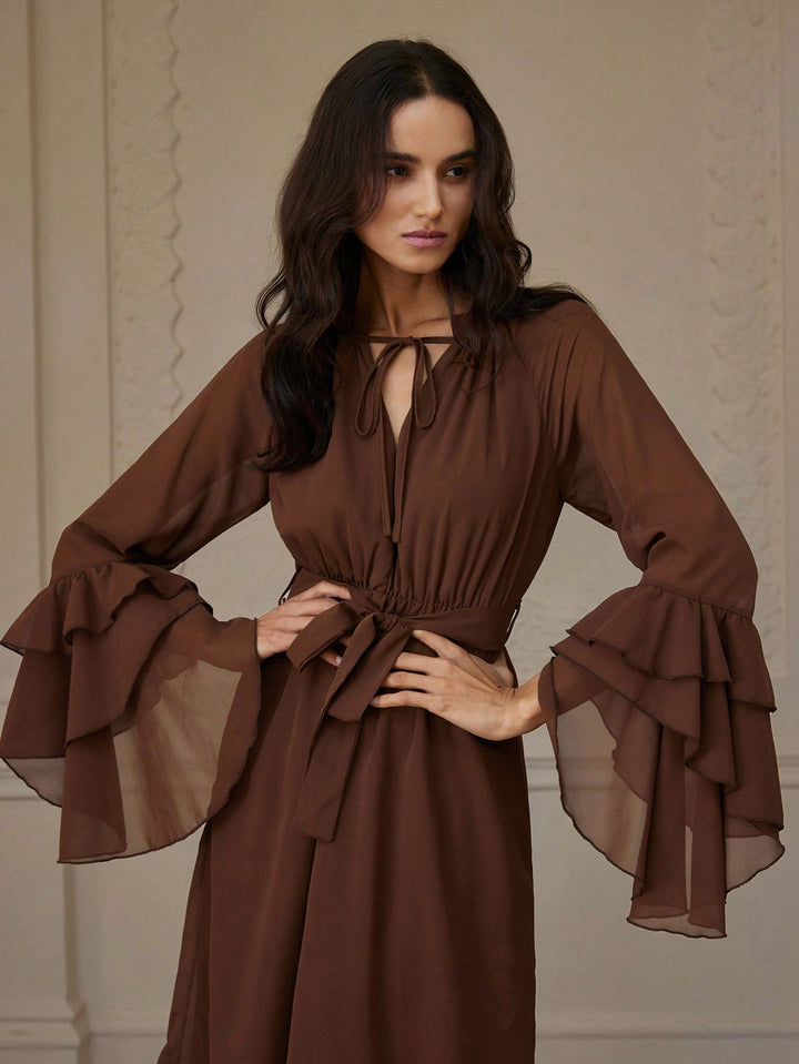SHEIN maxi ruha, barna