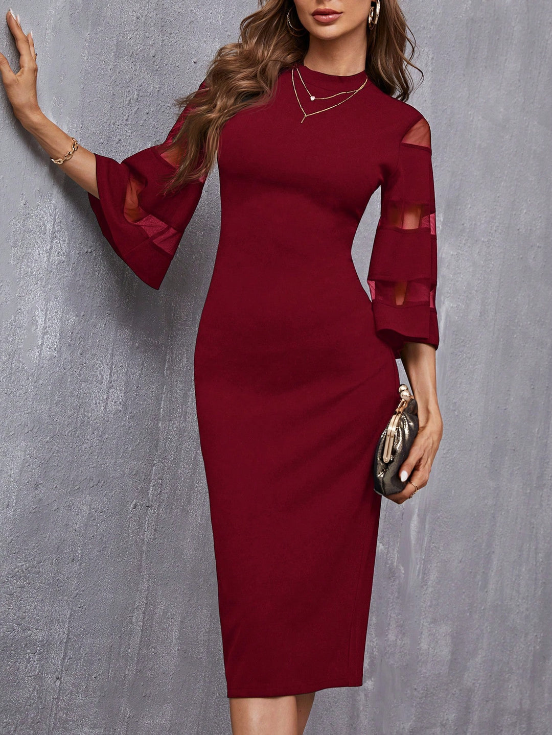 Rochie midi SHEIN, vișiniu