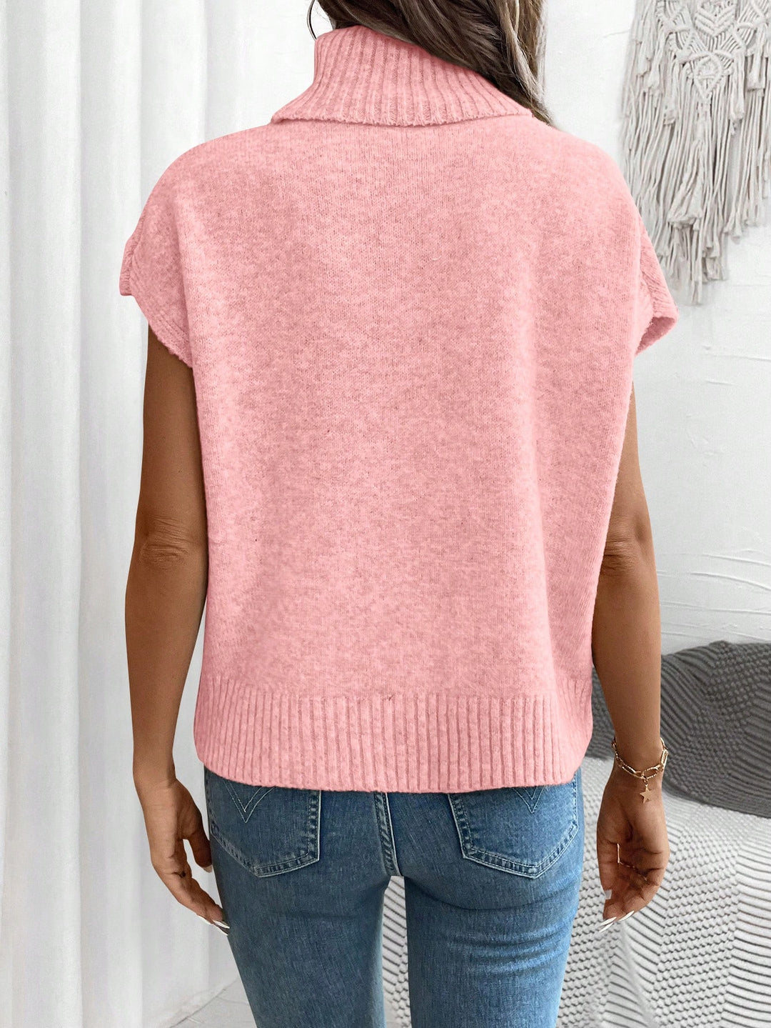 Pulover tricotat SHEIN, roz