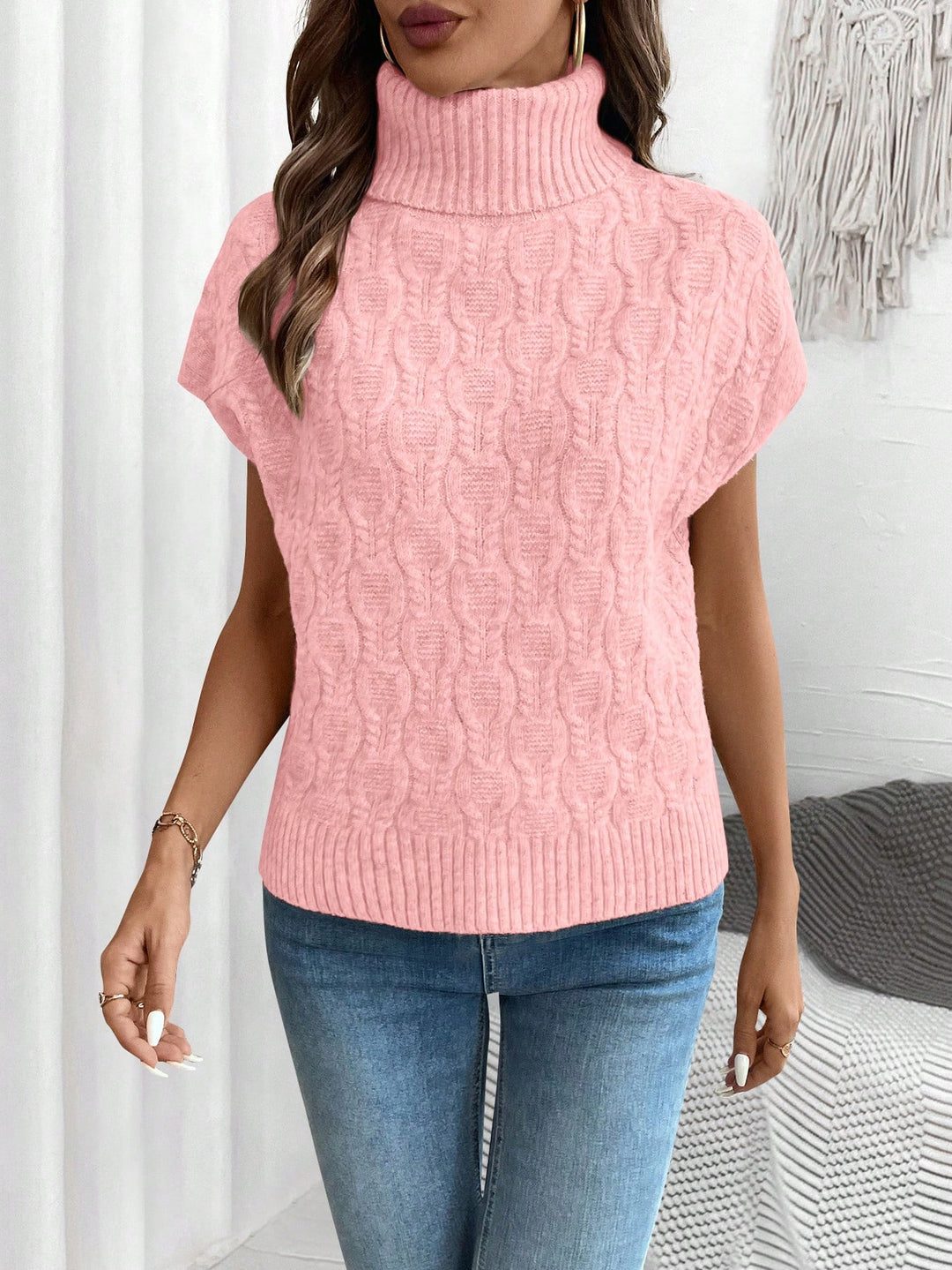 Pulover tricotat SHEIN, roz