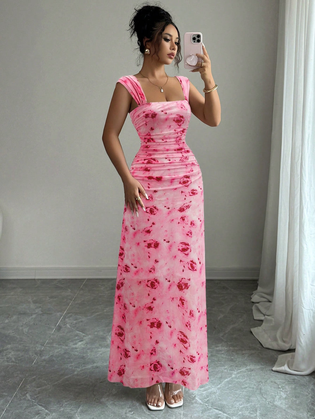 Rochie maxi SHEIN, roz