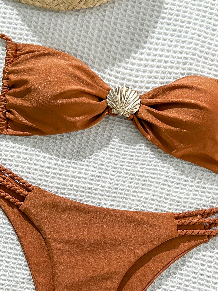 Costum de baie SHEIN, maro