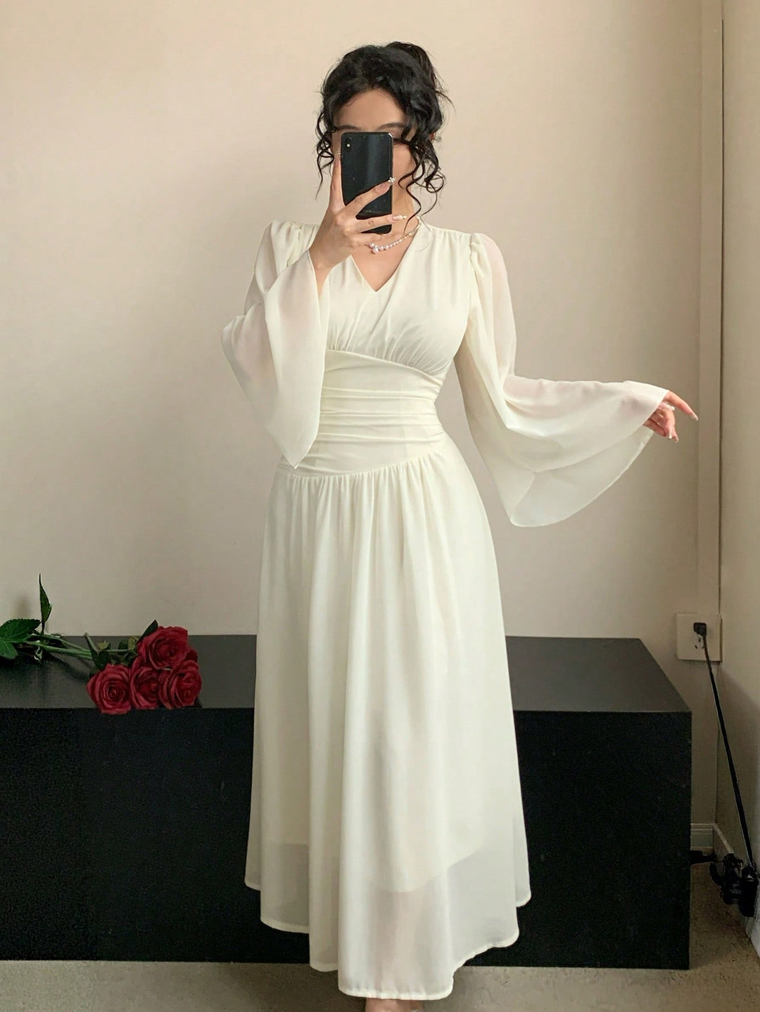 Rochie maxi SHEIN, bej