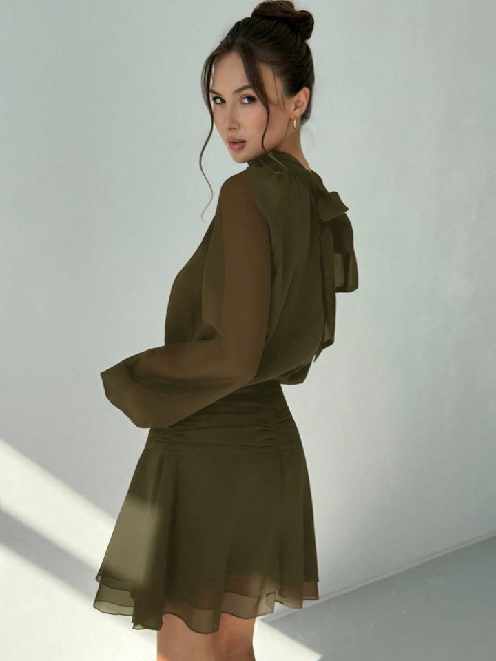 Rochie mini SHEIN, kaki