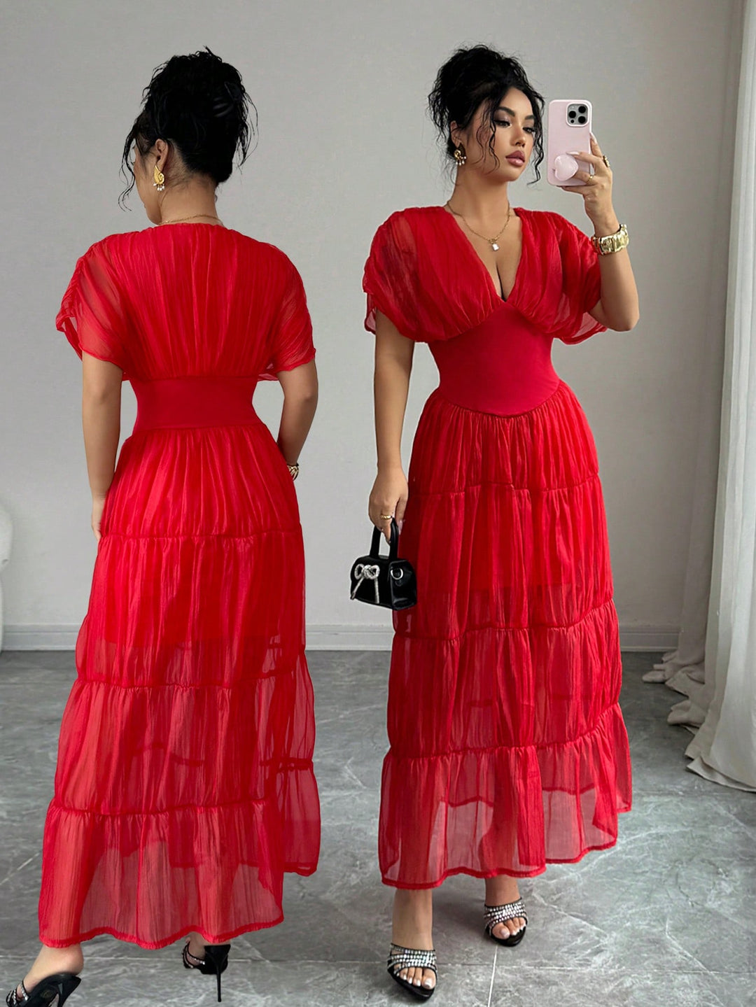 Rochie maxi SHEIN, roșu