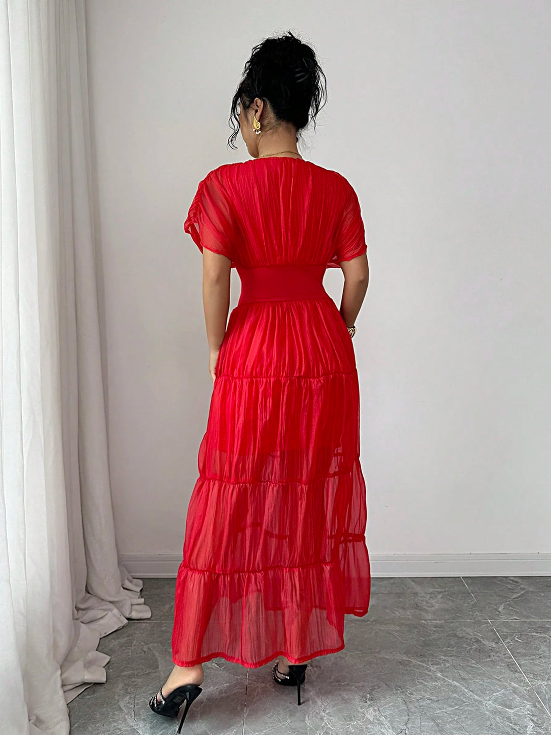 SHEIN maxi ruha, piros