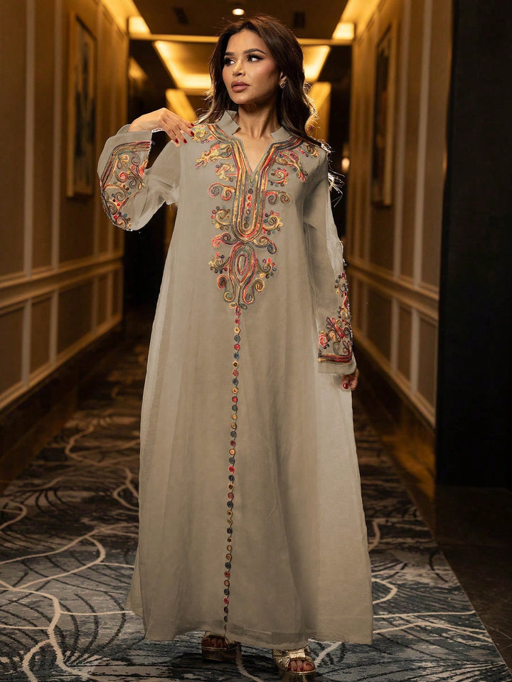 Set caftan și jalabiya SHEIN, kaki