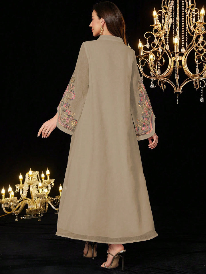 Set caftan și jalabiya SHEIN, kaki