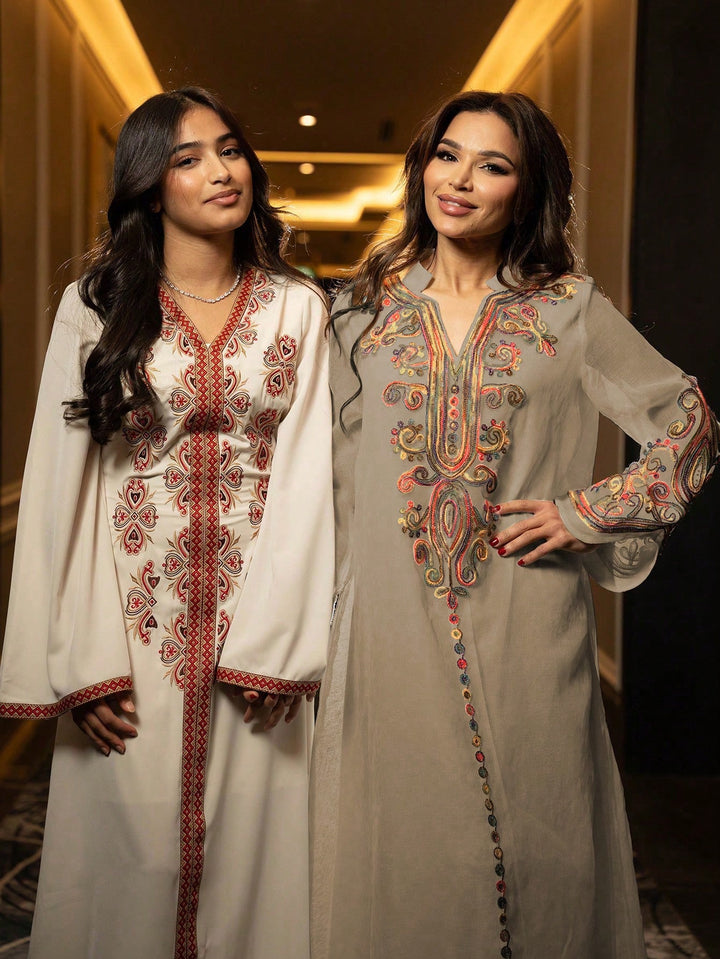 Set caftan și jalabiya SHEIN, kaki