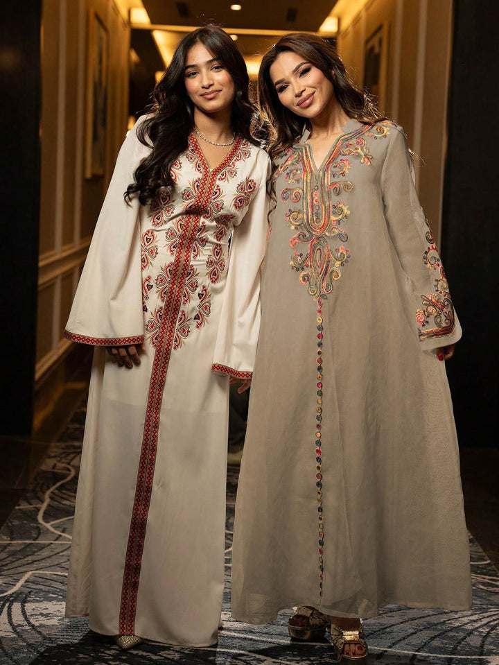Set caftan și jalabiya SHEIN, kaki