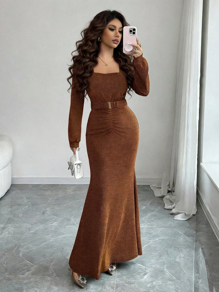 Rochie maxi SHEIN, maro