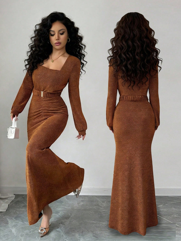 Rochie maxi SHEIN, maro