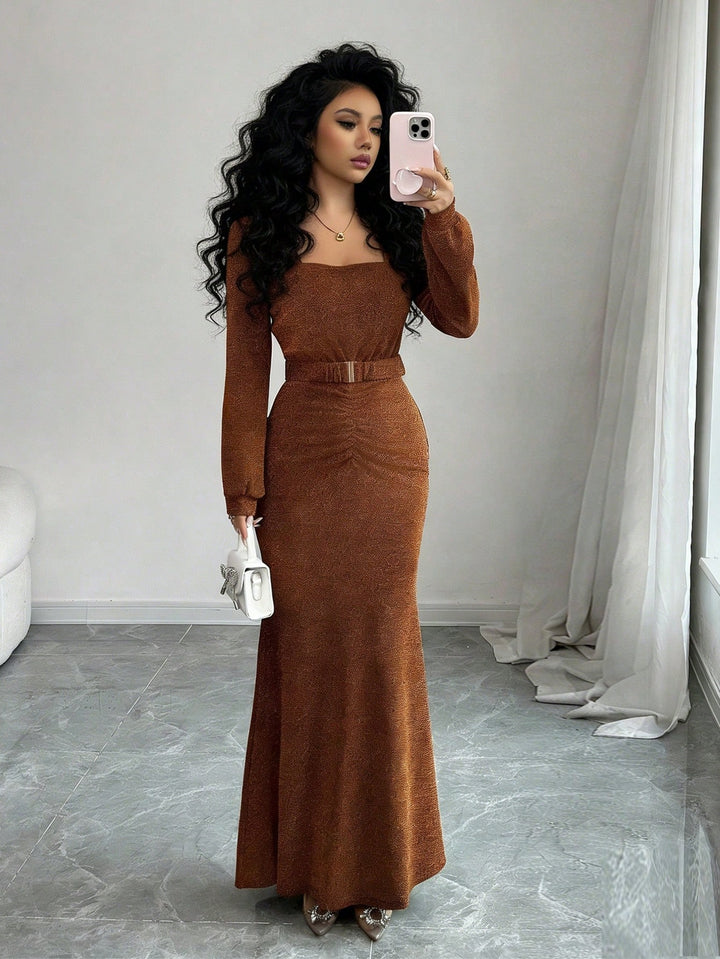 Rochie maxi SHEIN, maro