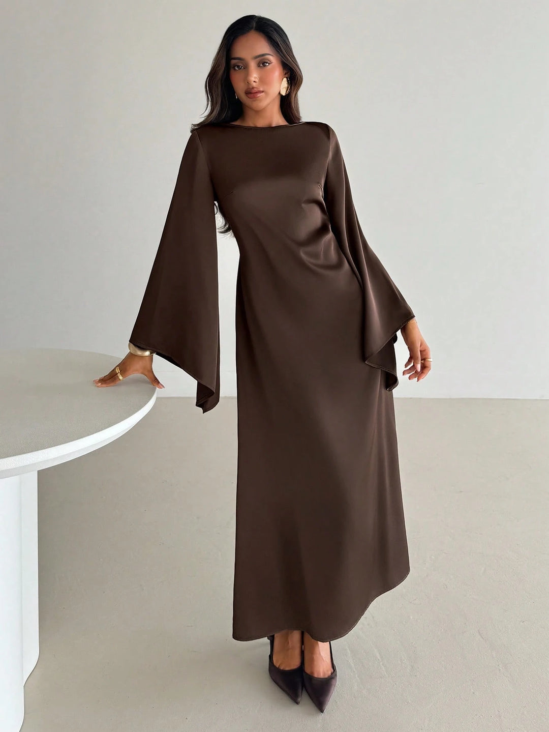 Rochie maxi SHEIN, maro