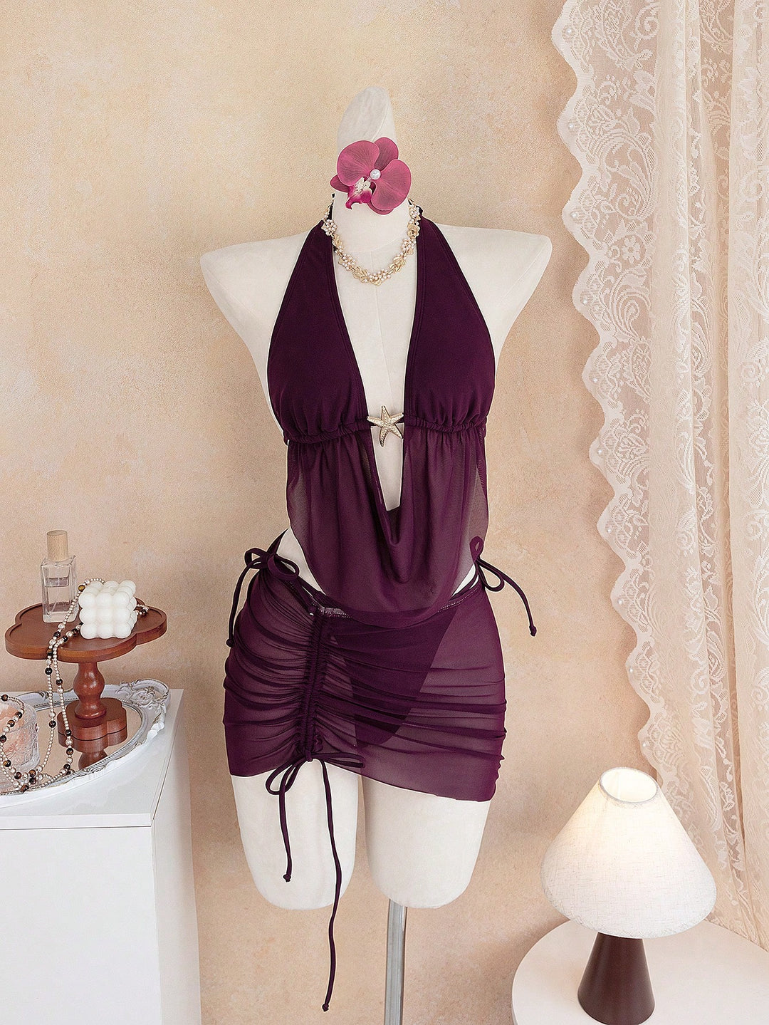 Set bikini SHEIN, vișiniu