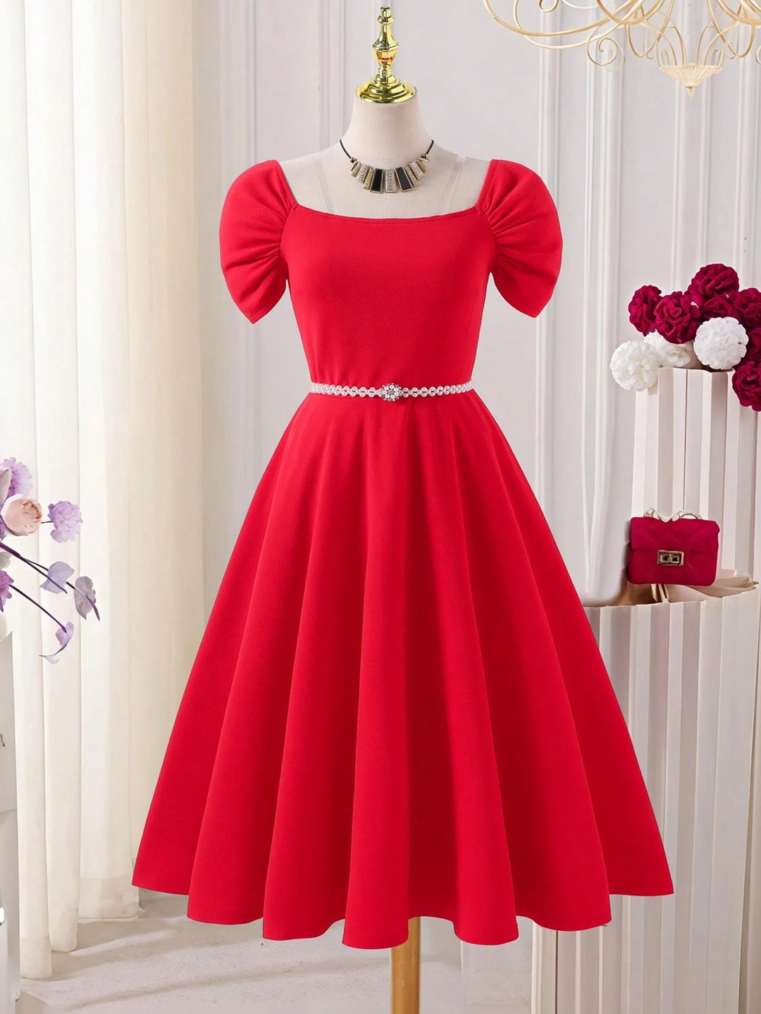 Rochie midi SHEIN, roșu