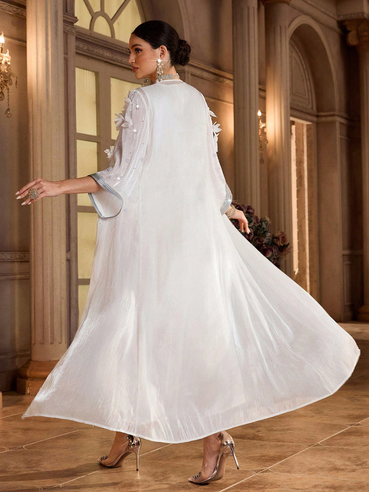 Set caftan și jalabiya SHEIN, alb