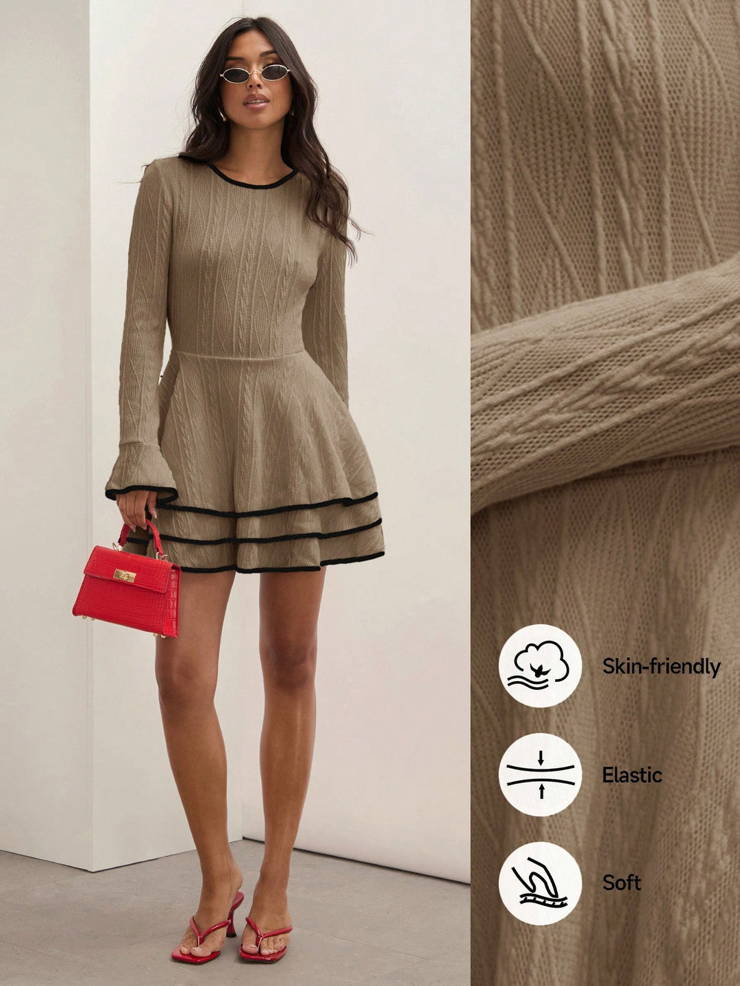Rochie mini SHEIN, kaki