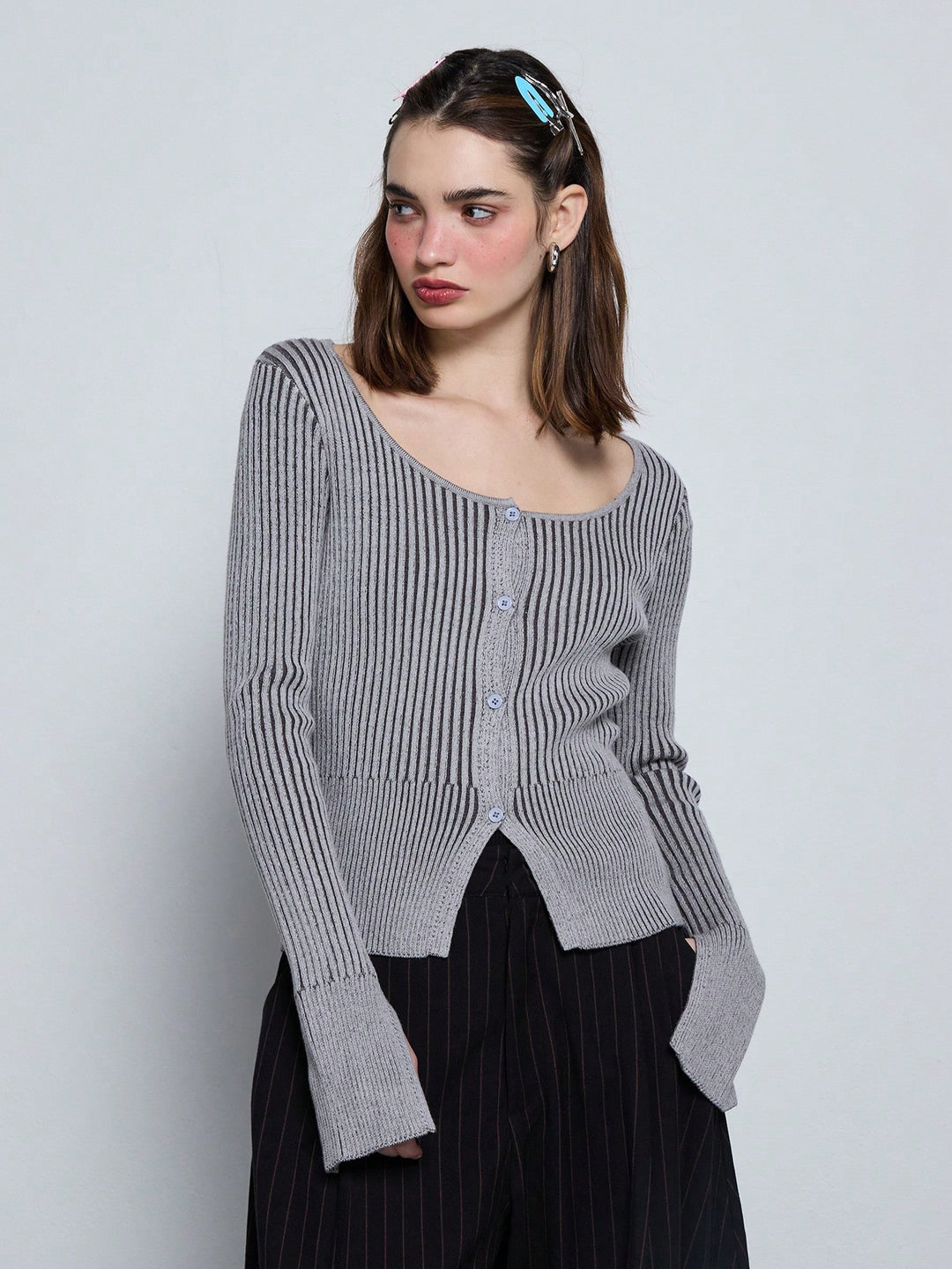 Cardigan SHEIN, gri