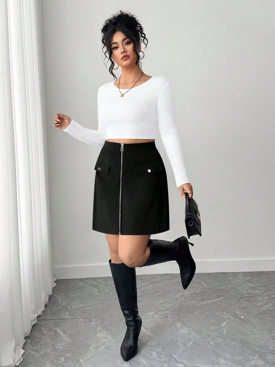 Fustă maxi SHEIN, negru