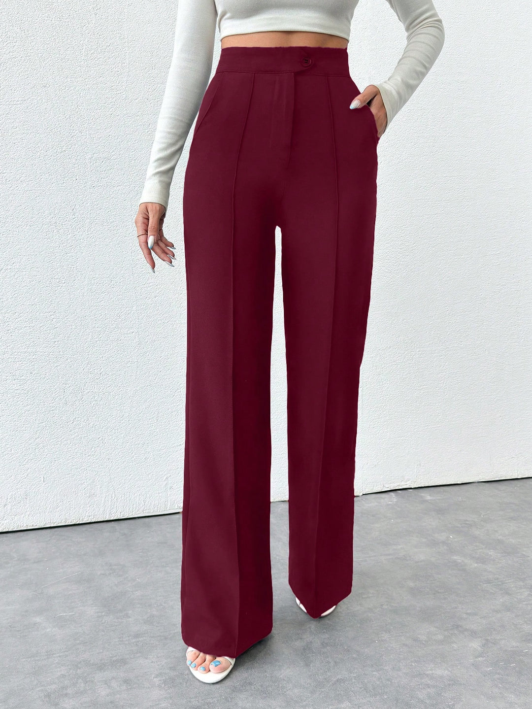 Pantaloni SHEIN, vișiniu