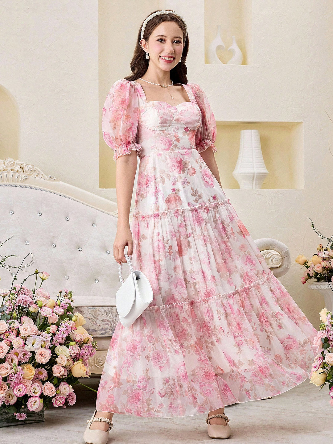 Rochie maxi SHEIN, roz