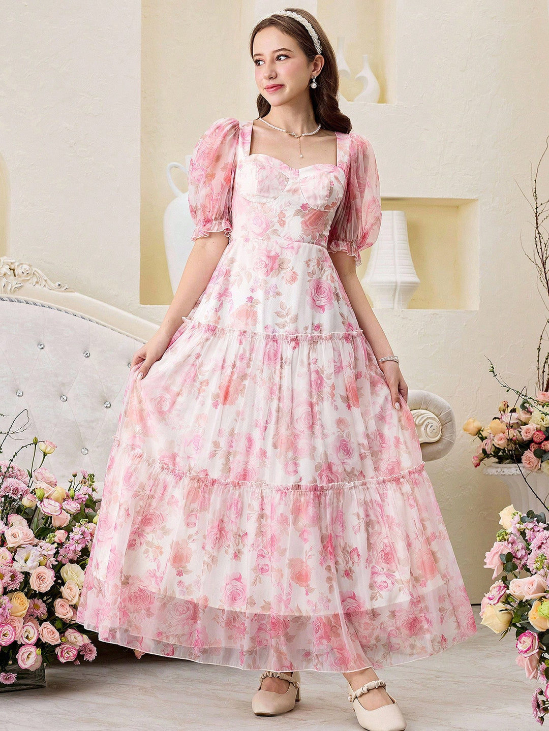 Rochie maxi SHEIN, roz