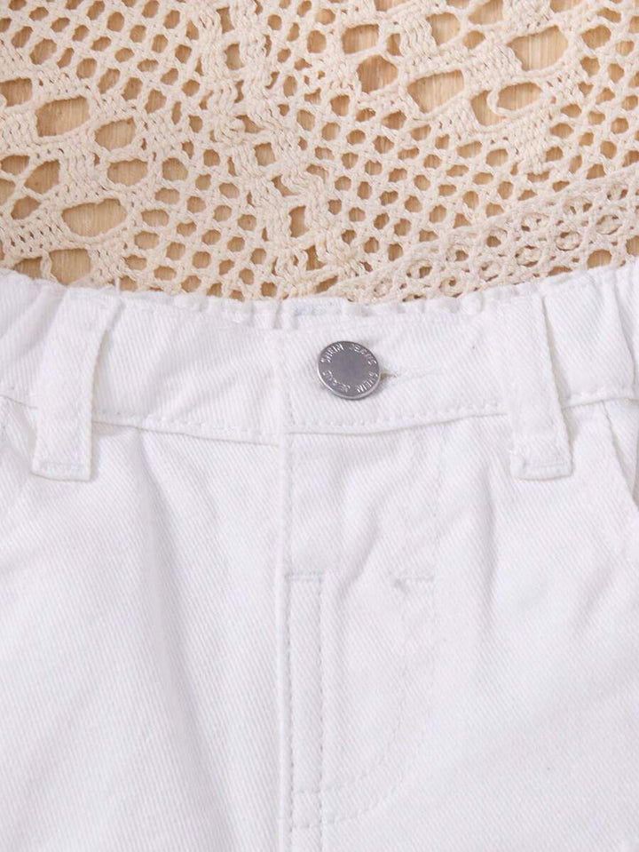 Pantaloni scurți SHEIN, alb