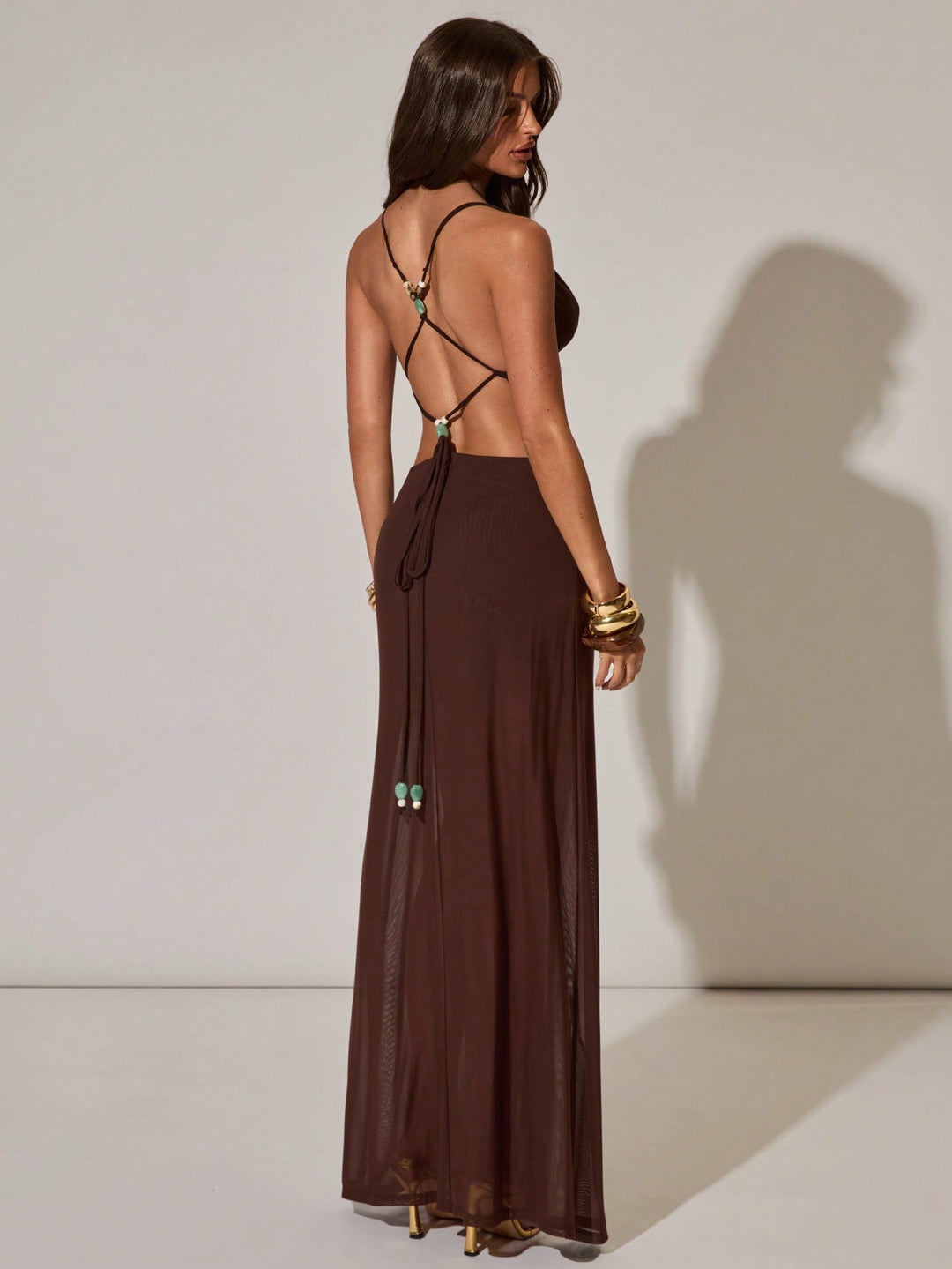 Rochie maxi SHEIN, maro