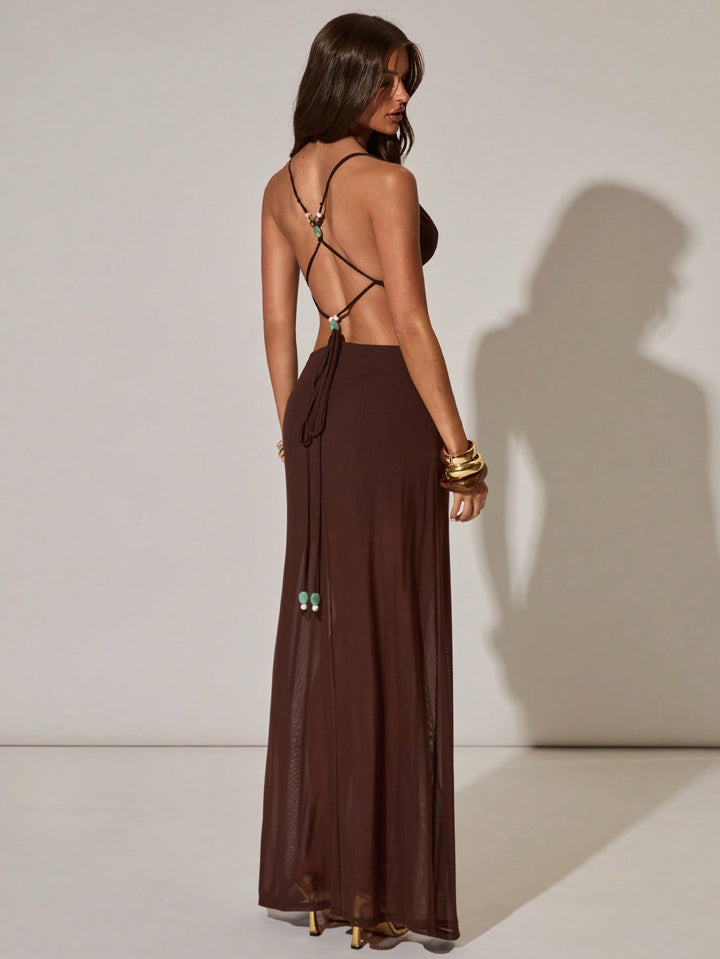 Rochie maxi SHEIN, maro