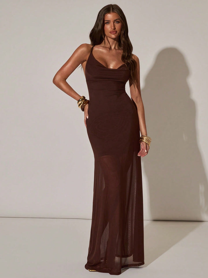 Rochie maxi SHEIN, maro