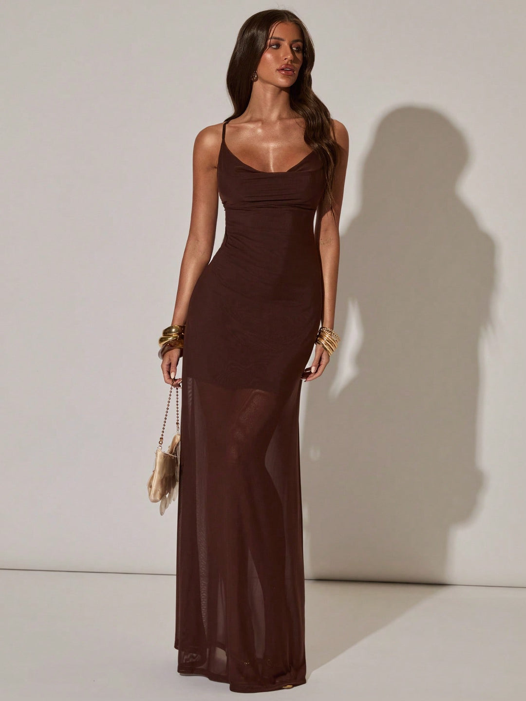 Rochie maxi SHEIN, maro