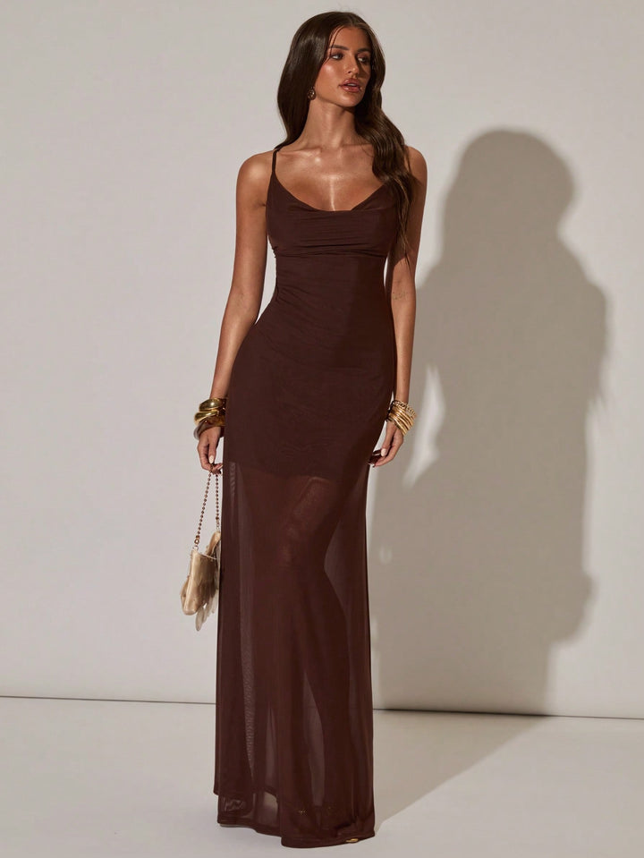 Rochie maxi SHEIN, maro