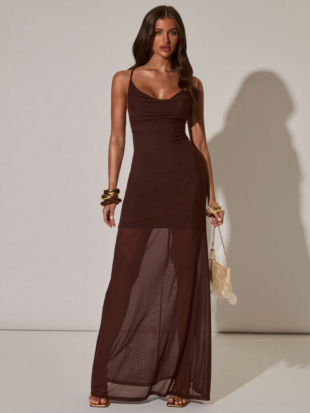 Rochie maxi SHEIN, maro