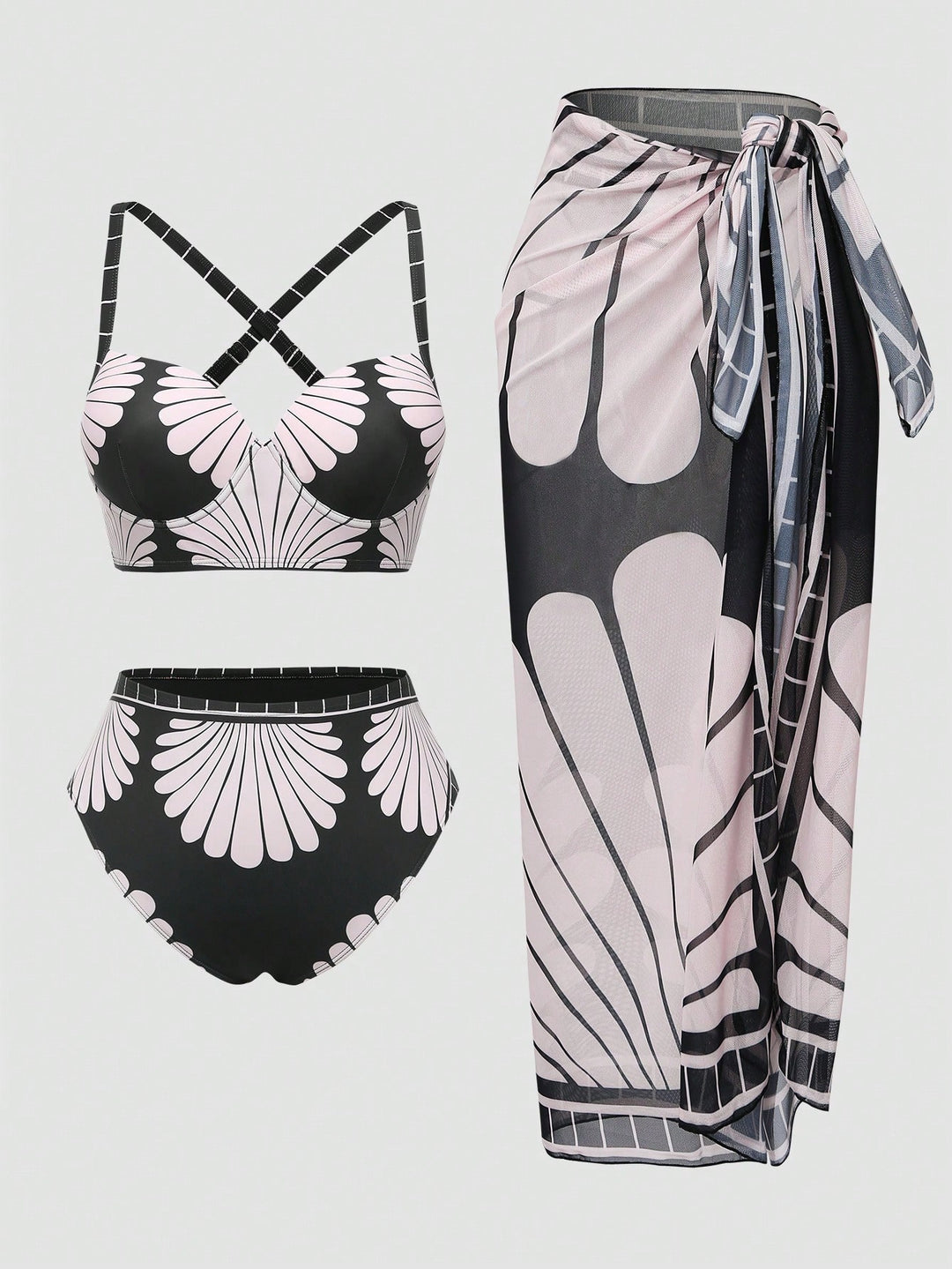 Set bikini de baie SHEIN, negru
