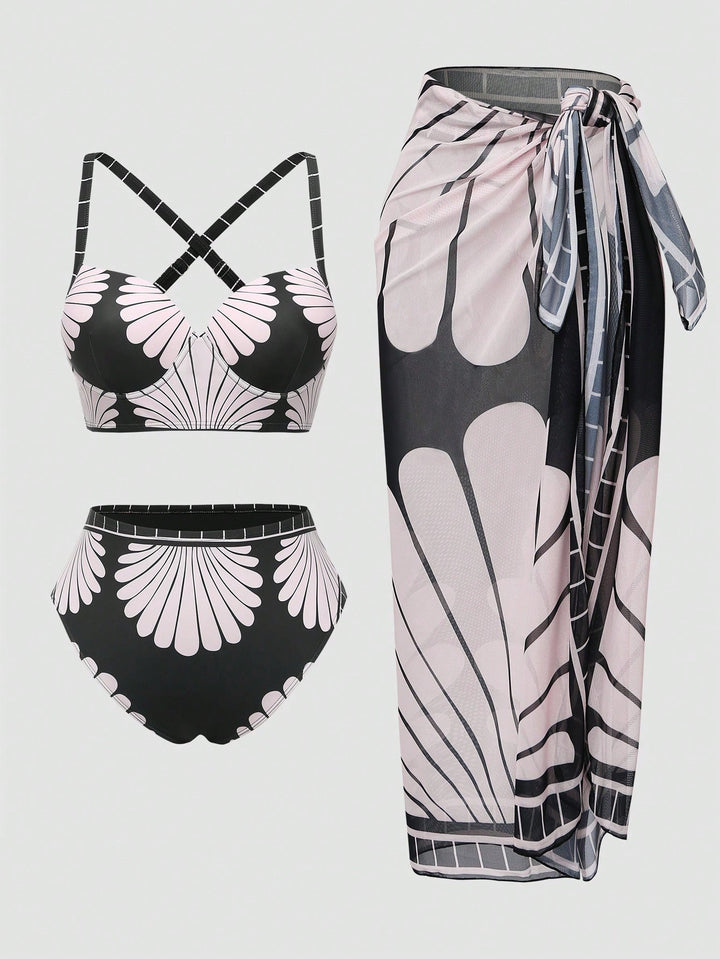 Set bikini de baie SHEIN, negru