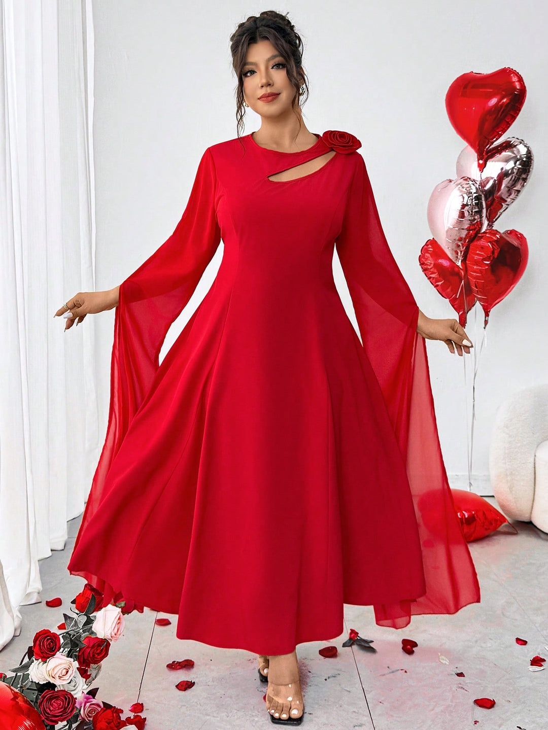 SHEIN maxi ruha, piros