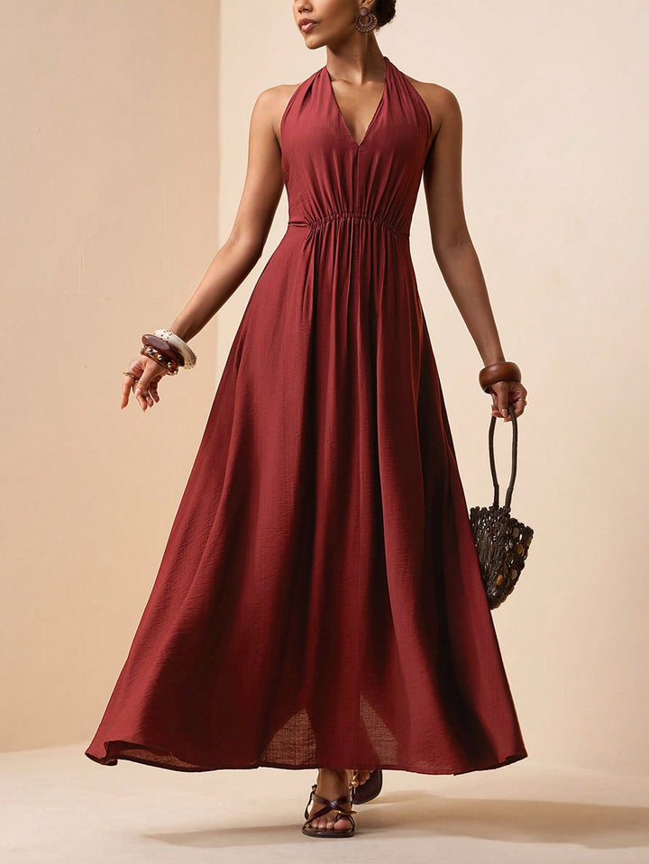 Rochie maxi SHEIN, maro