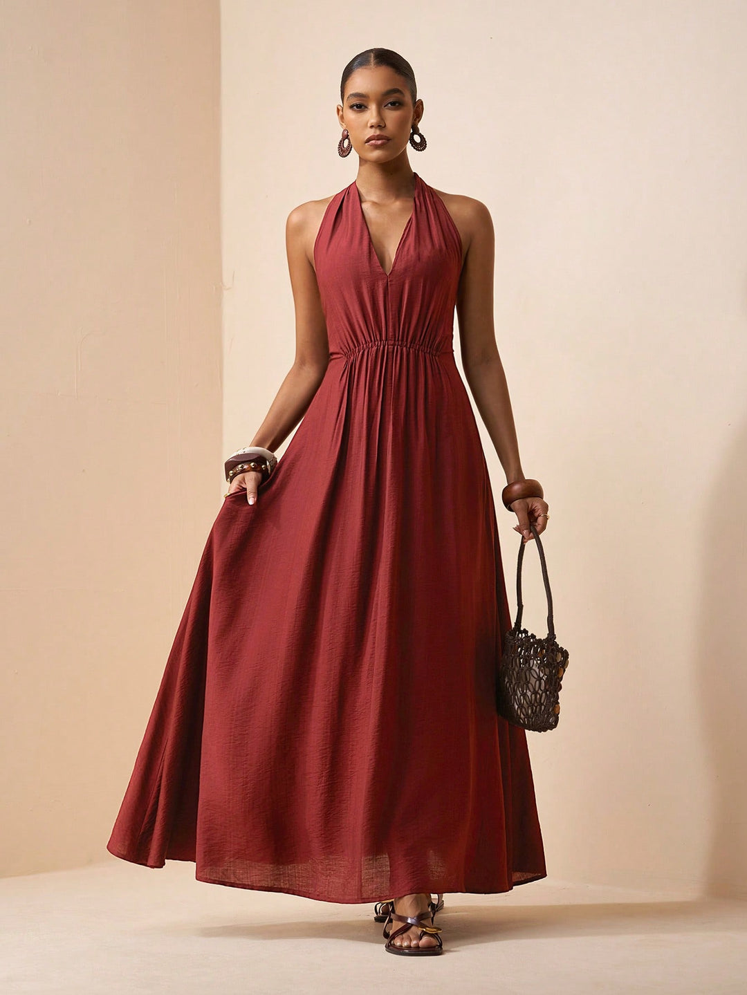 Rochie maxi SHEIN, maro